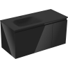 Mexen Orio armoire de salle de bain 100 cm avec lavabo Vela gauche, 1S, 1D, noir brillant/noir mat - 91A13-10047-3-BBFF70-W23L71