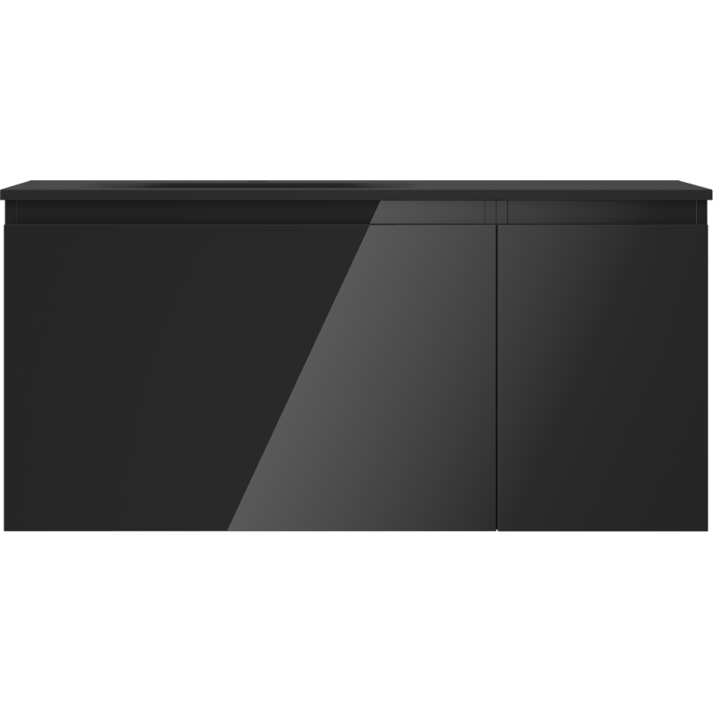 Mexen Orio meuble de salle de bain 100 cm avec lavabo Vela gauche, 1S, 1D, noir brillant/noir mat - 91A13-10047-3-BBFF70-W23L71