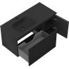 Mexen Orio meuble de salle de bain 100 cm avec lavabo Vela gauche, 1S, 1D, noir mat - 91A13-10047-3-BBFF71-W23L71