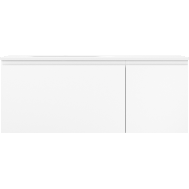 Mexen Orio armoire de salle de bain 120 cm avec lavabo Vela gauche, 1S, 1D, blanc mat - 91A13-12047-3-BBFF01-W23L01