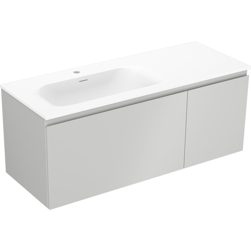 Mexen Orio Armoire de salle de bain 120 cm avec lavabo Vela gauche, 1T, 1P, gris mat/blanc mat - 91A13-12047-3-BBFF62-W23L01