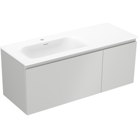 Mexen Orio meuble de salle de bain 120 cm avec lavabo Vela gauche, 1S, 1D, gris mat/blanc mat - 91A13-12047-3-BBFF62-W23L01