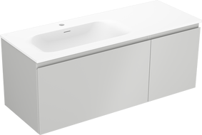 Mexen Orio meuble de salle de bain 120 cm avec lavabo Vela gauche, 1S, 1D, gris mat/blanc mat - 91A13-12047-3-BBFF62-W23L01