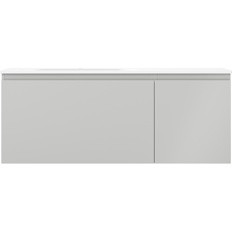 Mexen Orio meuble de salle de bain 120 cm avec lavabo Vela gauche, 1S, 1D, gris mat/blanc mat - 91A13-12047-3-BBFF62-W23L01