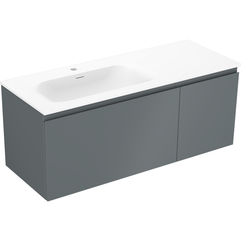 Mexen Orio meuble de salle de bain 120 cm avec lavabo Vela gauche, 1S, 1D, graphite mat/blanc mat - 91A13-12047-3-BBFF66-W23L01