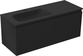 Mexen Orio armoire de salle de bain 120 cm avec lavabo Vela gauche, 1S, 1D, noir mat - 91A13-12047-3-BBFF71-W23L71