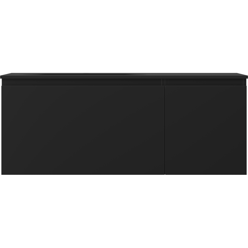 Mexen Orio armoire de salle de bain 120 cm avec lavabo Vela gauche, 1S, 1D, noir mat - 91A13-12047-3-BBFF71-W23L71