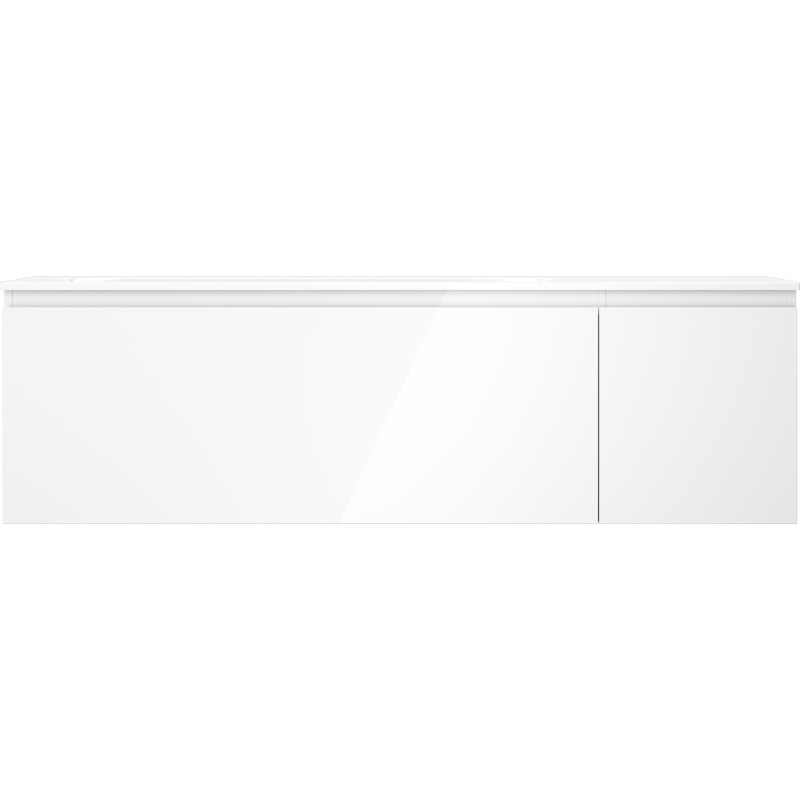 Mexen Orio meuble de salle de bain 160 cm avec lavabo Vela gauche, 1S, 1D, blanc brillant - 91A13-16047-3-BBFF00-W23L00
