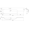 Mexen Orio meuble de salle de bain 160 cm avec lavabo Vela gauche, 1S, 1D, gris mat/blanc mat - 91A13-16047-3-BBFF62-W23L01