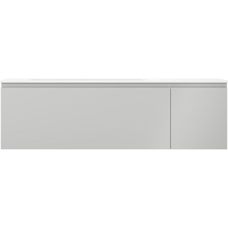 Mexen Orio armoire de salle de bain 160 cm avec lavabo Vela gauche, 1S, 1D, gris mat/blanc mat - 91A13-16047-3-BBFF62-W23L01