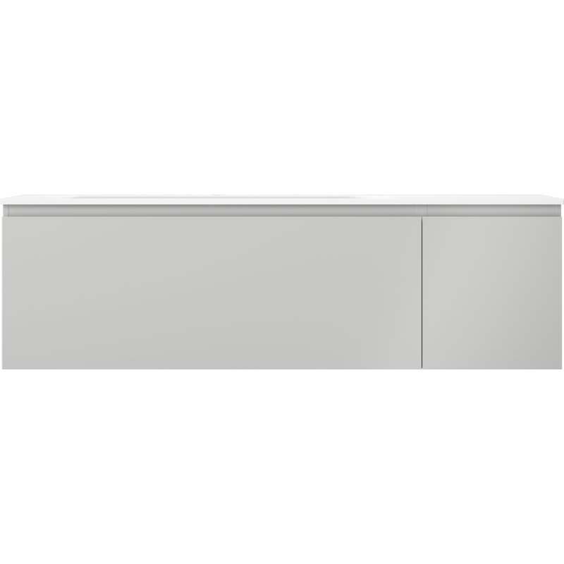 Mexen Orio meuble de salle de bain 160 cm avec lavabo Vela gauche, 1S, 1D, gris mat/blanc mat - 91A13-16047-3-BBFF62-W23L01