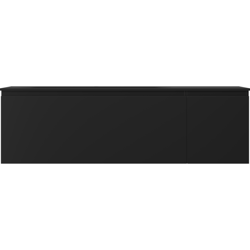 Mexen Orio armoire de salle de bain 160 cm avec lavabo Vela gauche, 1S, 1D, noir mat - 91A13-16047-3-BBFF71-W23L71
