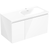 Mexen Orio meuble de salle de bains 90 cm avec lavabo Vela à droite, 1S, 1D, blanc brillant - 91A13-09047-3-BBFF00-W23P00