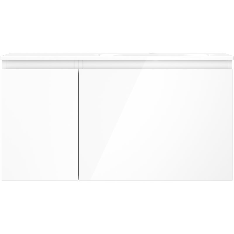 Mexen Orio meuble de salle de bains 90 cm avec lavabo Vela à droite, 1S, 1D, blanc brillant - 91A13-09047-3-BBFF00-W23P00