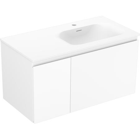 Mexen Orio meuble de salle de bain 90 cm avec lavabo Vela droit, 1S, 1D, blanc mat - 91A13-09047-3-BBFF01-W23P01
