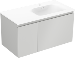 Mexen Orio meuble de salle de bain 90 cm avec lavabo Vela droit, 1S, 1D, gris mat/blanc mat - 91A13-09047-3-BBFF62-W23P01