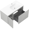 Mexen Orio meuble salle de bain 90 cm avec lavabo Vela à droite, 1S, 1D, gris mat/blanc mat - 91A13-09047-3-BBFF62-W23P01