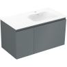 Mexen Orio meuble de salle de bains 90 cm avec lavabo Vela droit, 1S, 1D, graphite mat/blanc mat - 91A13-09047-3-BBFF66-W23P01