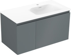 Mexen Orio armoire de salle de bain 90 cm avec lavabo Vela droite, 1S, 1D, graphite mat/blanc mat - 91A13-09047-3-BBFF66-W23P01