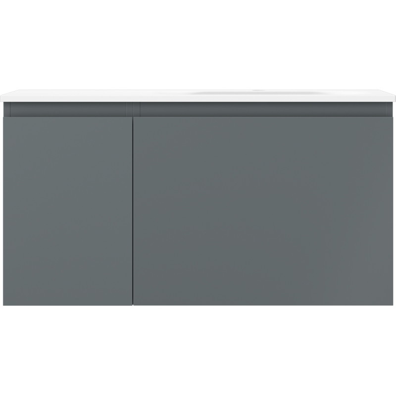 Mexen Orio armoire de salle de bain 90 cm avec lavabo Vela droite, 1S, 1D, graphite mat/blanc mat - 91A13-09047-3-BBFF66-W23P01