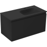 Mexen Orio armoire de salle de bain 90 cm avec lavabo Vela droit, 1S, 1D, noir mat - 91A13-09047-3-BBFF71-W23P71