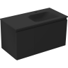 Mexen Orio meuble de salle de bain 90 cm avec lavabo Vela à droite, 1S, 1D, noir mat - 91A13-09047-3-BBFF71-W23P71