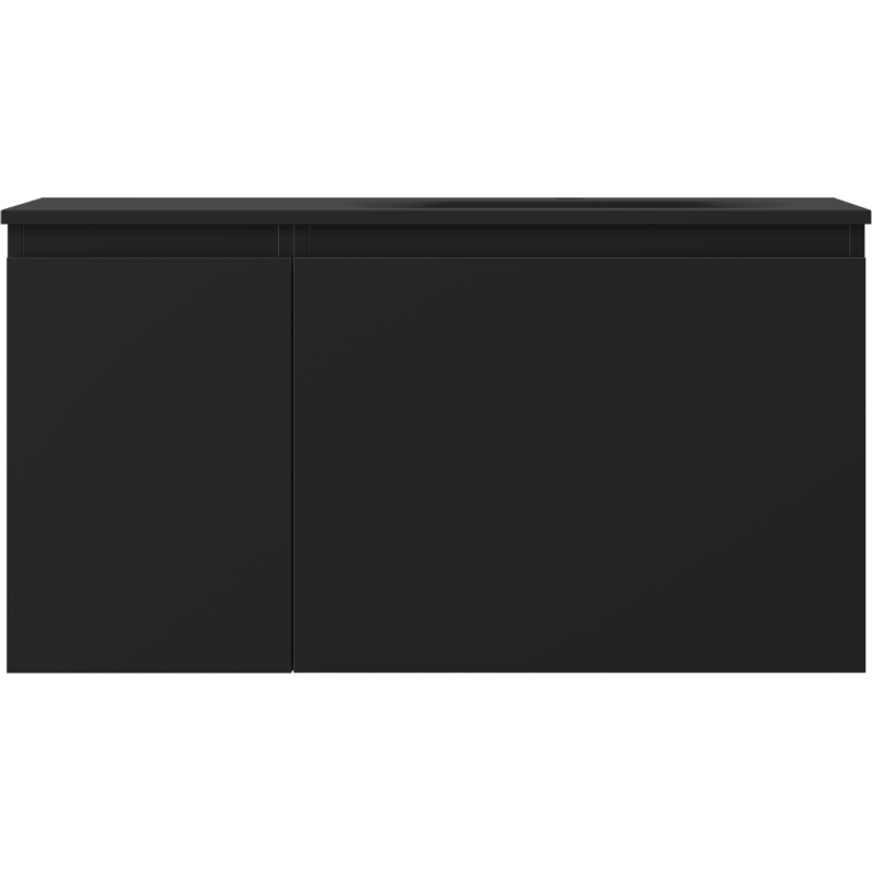 Mexen Orio armoire de salle de bain 90 cm avec lavabo Vela droit, 1S, 1D, noir mat - 91A13-09047-3-BBFF71-W23P71