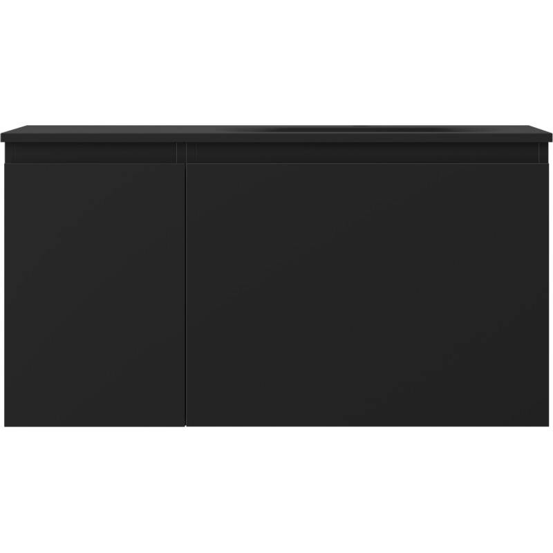 Mexen Orio meuble de salle de bain 90 cm avec lavabo Vela à droite, 1S, 1D, noir mat - 91A13-09047-3-BBFF71-W23P71