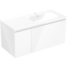 Mexen Orio armoire de salle de bain 100 cm avec lavabo Vela droite, 1S, 1D, blanc brillant - 91A13-10047-3-BBFF00-W23P00