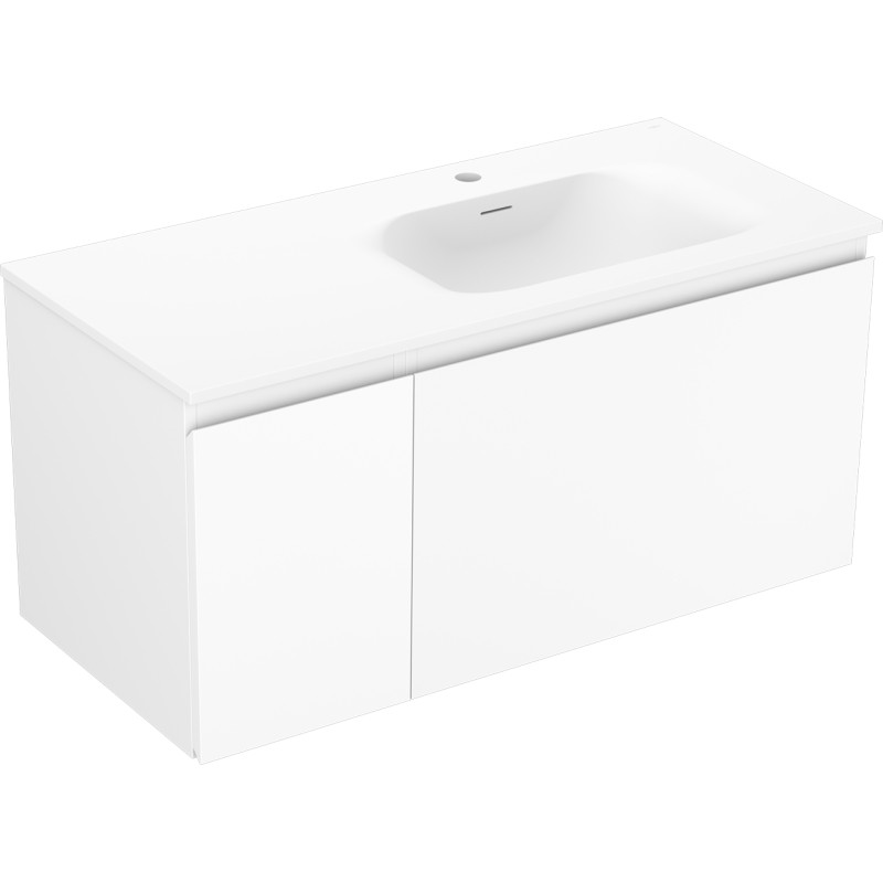 Mexen Orio armoire de salle de bain 100 cm avec lavabo Vela droit, 1T, 1P, blanc mat - 91A13-10047-3-BBFF01-W23P01