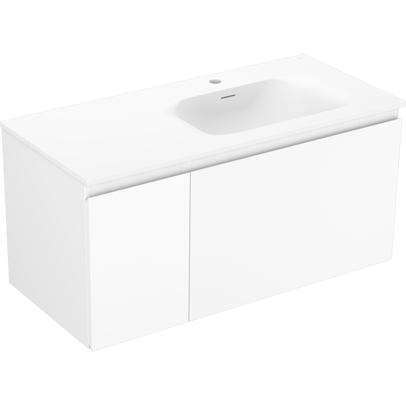Mexen Orio meuble de salle de bain 100 cm avec lavabo Vela droite, 1S, 1D, blanc mat - 91A13-10047-3-BBFF01-W23P01