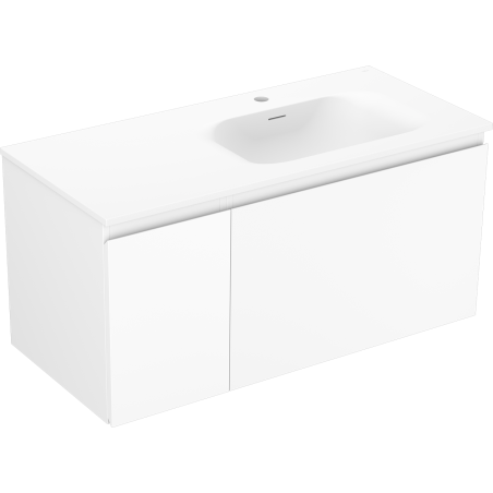 Mexen Orio armoire de salle de bain 100 cm avec lavabo Vela droit, 1T, 1P, blanc mat - 91A13-10047-3-BBFF01-W23P01