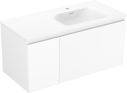 Mexen Orio armoire de salle de bain 100 cm avec lavabo Vela droit, 1T, 1P, blanc mat - 91A13-10047-3-BBFF01-W23P01