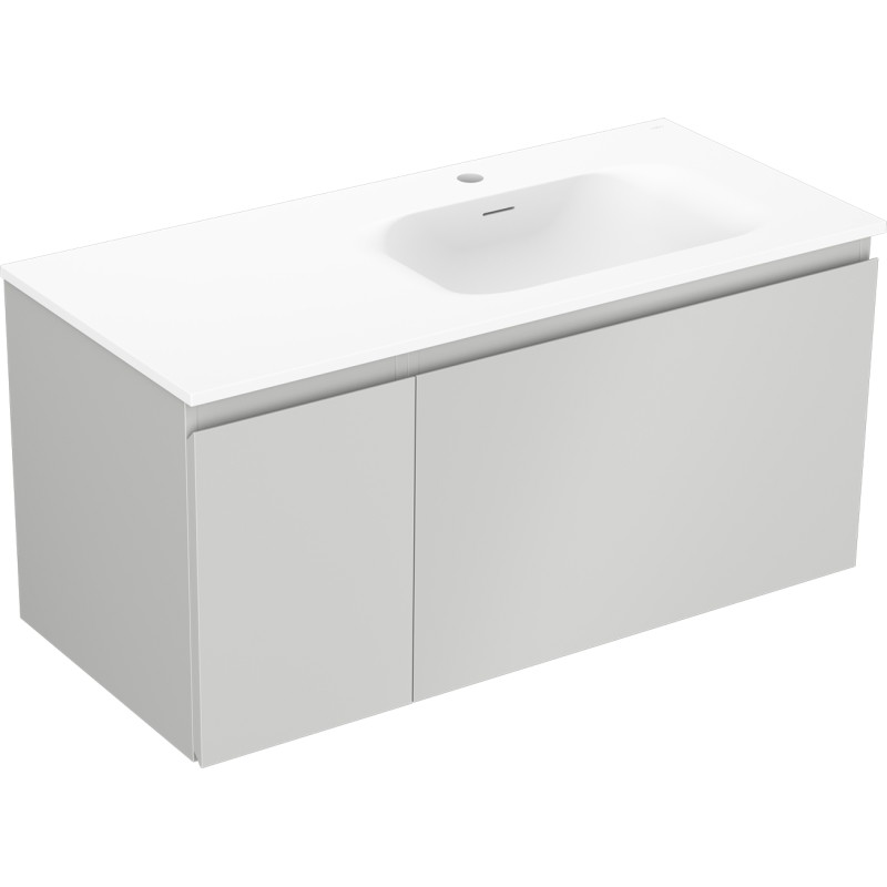 Mexen Orio armoire de salle de bain 100 cm avec lavabo Vela droit, 1T, 1P, gris mat/blanc mat - 91A13-10047-3-BBFF62-W23P01