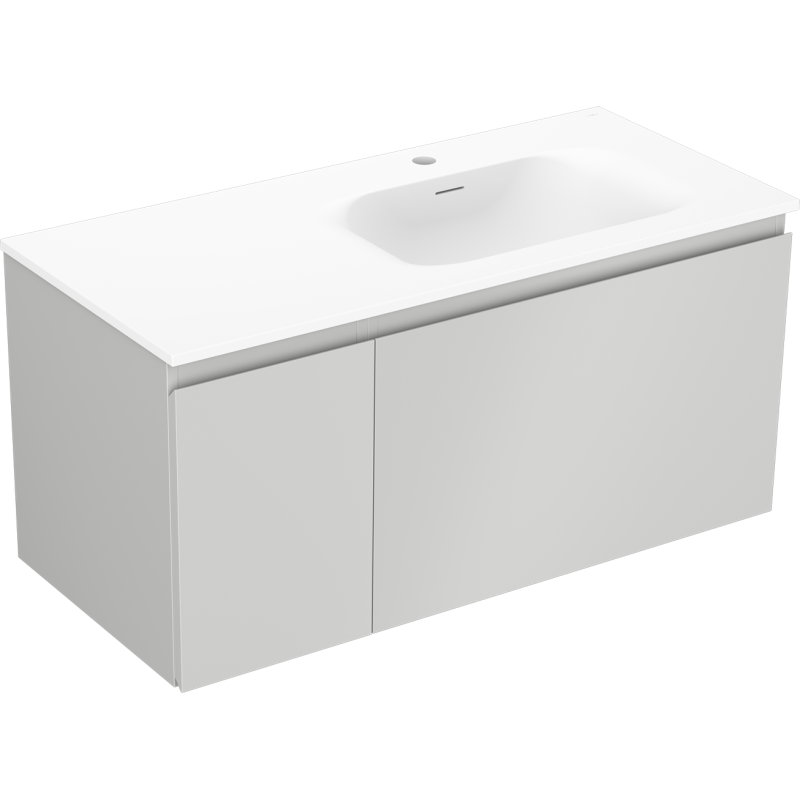Mexen Orio meuble de salle de bains 100 cm avec lavabo Vela droit, 1S, 1D, gris mat/blanc mat - 91A13-10047-3-BBFF62-W23P01