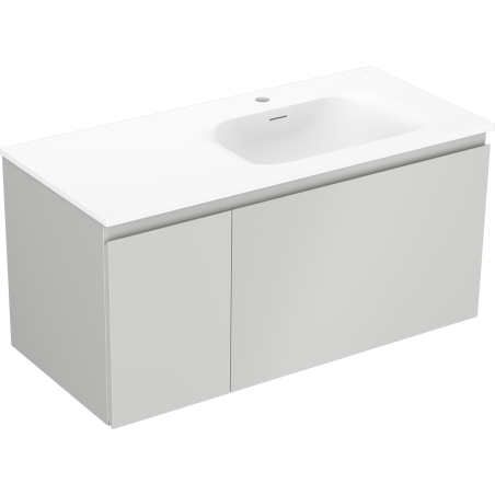 Mexen Orio meuble de salle de bains 100 cm avec lavabo Vela droit, 1S, 1D, gris mat/blanc mat - 91A13-10047-3-BBFF62-W23P01