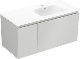 Mexen Orio armoire de salle de bain 100 cm avec lavabo Vela droit, 1T, 1P, gris mat/blanc mat - 91A13-10047-3-BBFF62-W23P01