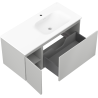 Mexen Orio armoire de salle de bain 100 cm avec lavabo Vela droit, 1T, 1P, gris mat/blanc mat - 91A13-10047-3-BBFF62-W23P01