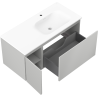 Mexen Orio meuble de salle de bains 100 cm avec lavabo Vela droit, 1S, 1D, gris mat/blanc mat - 91A13-10047-3-BBFF62-W23P01