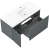 Mexen Orio meuble de salle de bain 100 cm avec lavabo Vela droit, 1S, 1D, graphite mat/blanc mat - 91A13-10047-3-BBFF66-W23P01