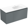 Mexen Orio meuble de salle de bain 100 cm avec lavabo Vela droit, 1S, 1D, graphite mat/blanc mat - 91A13-10047-3-BBFF66-W23P01