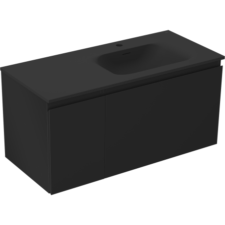 Mexen Orio armoire de salle de bain 100 cm avec lavabo Vela à droite, 1S, 1D, noir mat - 91A13-10047-3-BBFF71-W23P71