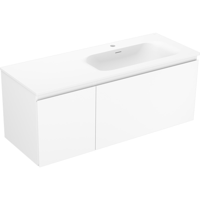 Mexen Orio meuble de salle de bain 120 cm avec lavabo Vela à droite, 1S, 1P, blanc mat - 91A13-12047-3-BBFF01-W23P01