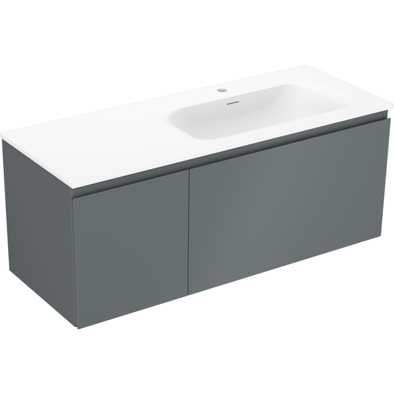 Mexen Orio meuble de salle de bain 120 cm avec lavabo Vela droit, 1S, 1D, graphite mat/blanc mat - 91A13-12047-3-BBFF66-W23P01