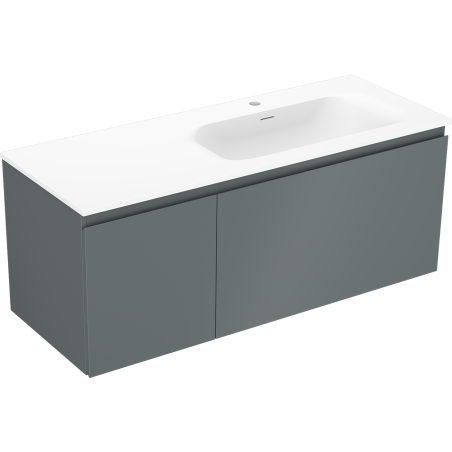 Mexen Orio meuble de salle de bain 120 cm avec lavabo Vela droit, 1S, 1D, graphite mat/blanc mat - 91A13-12047-3-BBFF66-W23P01