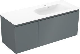 Mexen Orio meuble de salle de bain 120 cm avec lavabo Vela à droite, 1T, 1P, graphite mat/blanc mat
