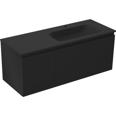Mexen Orio armoire de salle de bain 120 cm avec lavabo Vela à droite, 1T, 1P, noir mat - 91A13-12047-3-BBFF71-W23P71