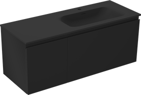 Mexen Orio armoire de salle de bain 120 cm avec lavabo Vela à droite, 1T, 1P, noir mat - 91A13-12047-3-BBFF71-W23P71