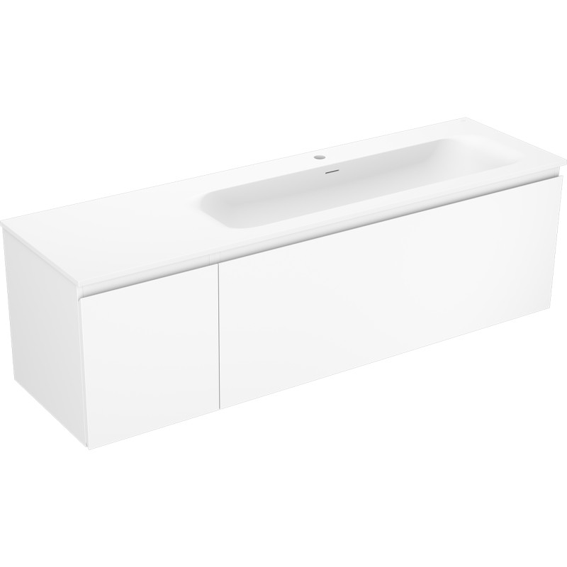 Mexen Orio armoire de salle de bain 160 cm avec lavabo Vela à droite, 1S, 1D, blanc mat - 91A13-16047-3-BBFF01-W23P01