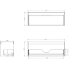 Mexen Orio armoire de salle de bain 160 cm avec lavabo Vela droit, 1S, 1D, graphite mat/blanc mat - 91A13-16047-3-BBFF66-W23P01